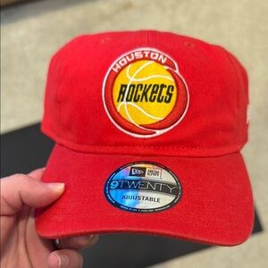 New Era Red Houston Rockets Adjustable Cap